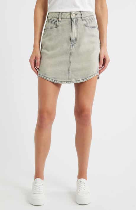 BOSS Curved Hem Denim Skirt