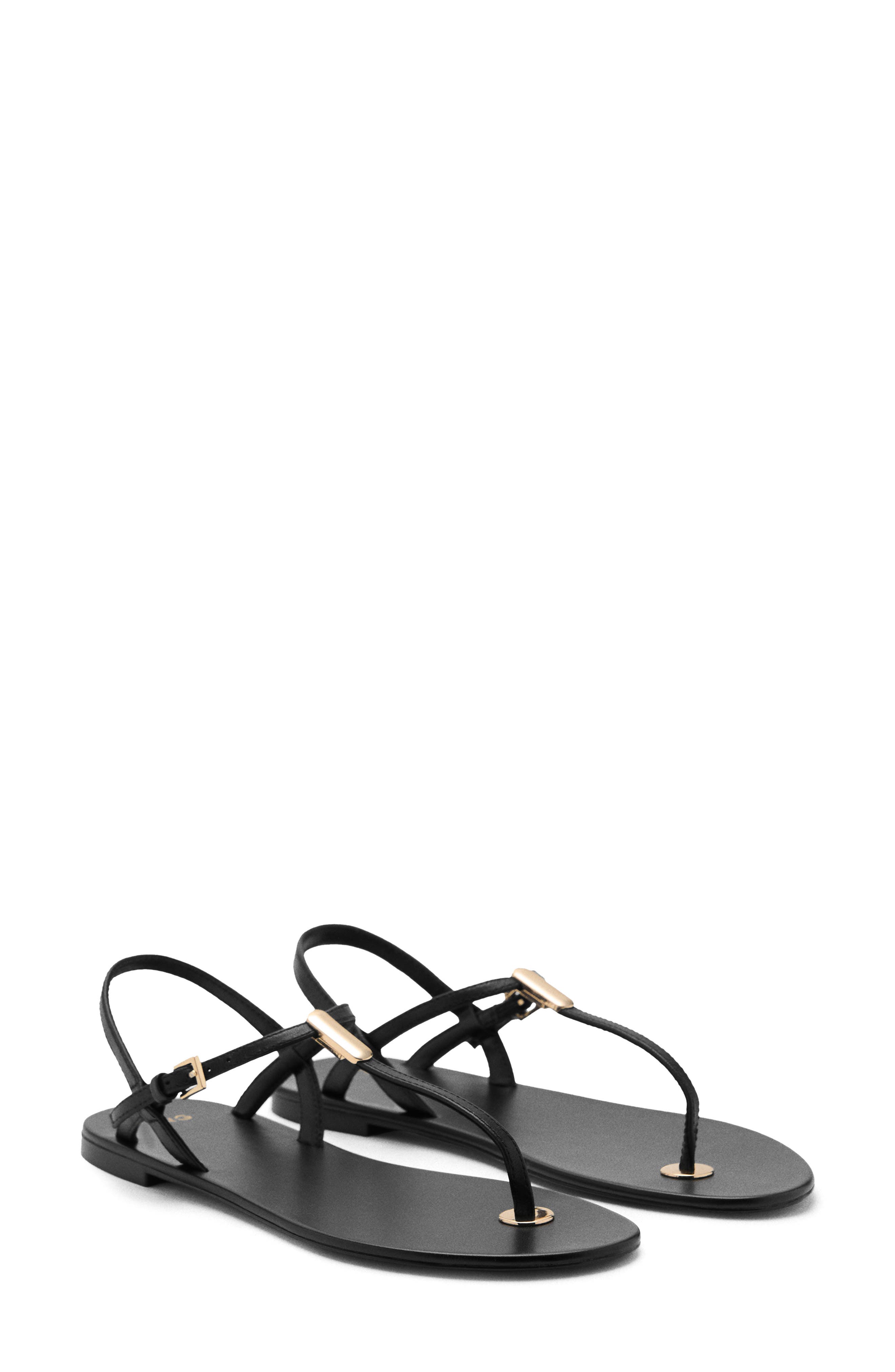 MANGO Ankle Strap Sandal, Main, color, Black