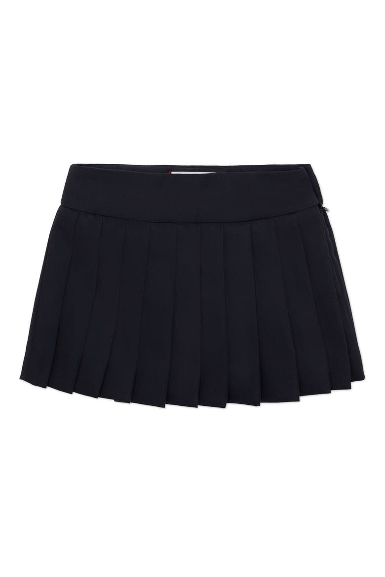 Wool Pleated Mini Skirt Girl, Main, color, navy