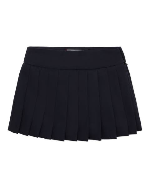 Wool Pleated Mini Skirt Girl