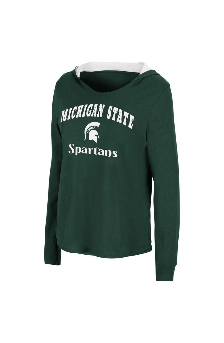 COLOSSEUM Women's Colosseum Green Michigan State Spartans Catalina Hoodie Long Sleeve T-Shirt, Alternate, color, Green