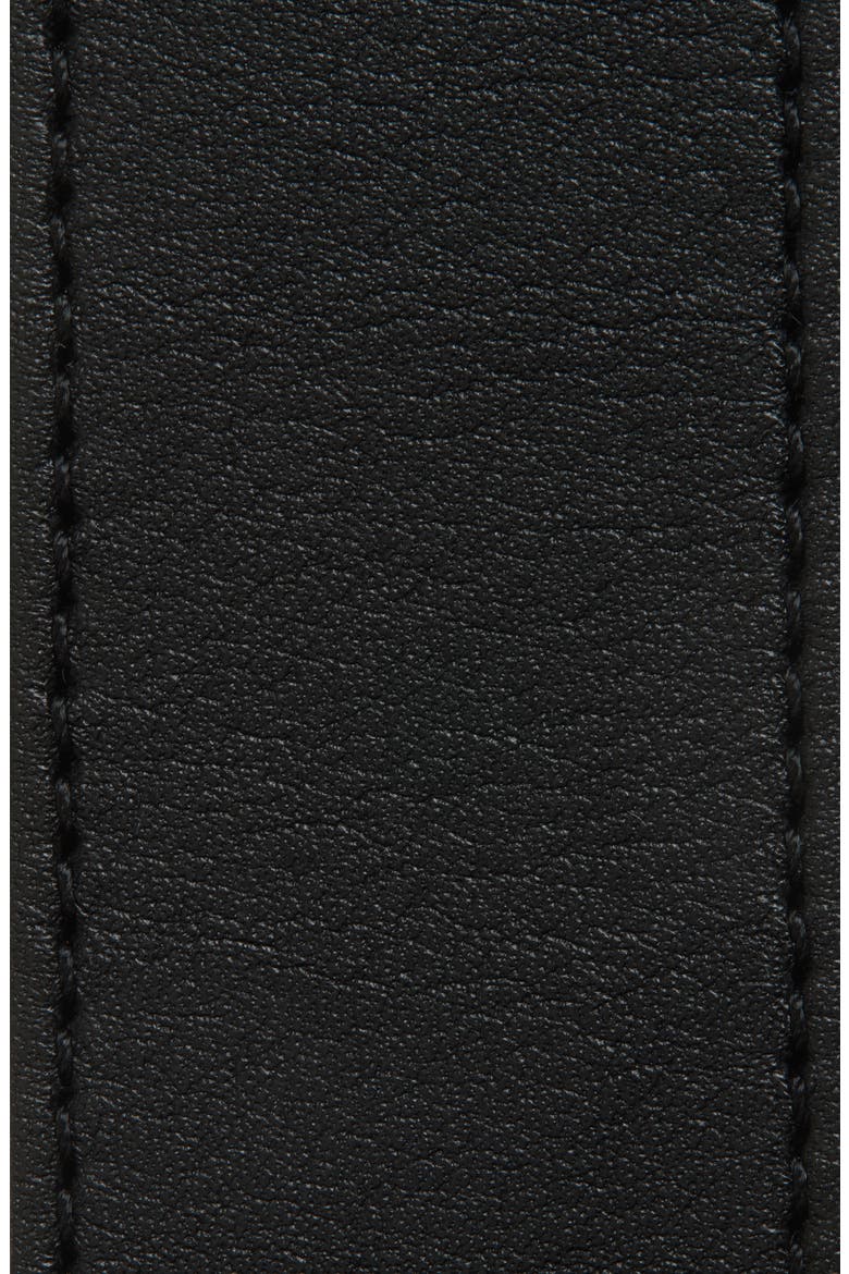 VLOGO Buckle Leather Belt, Alternate, color, BLACK