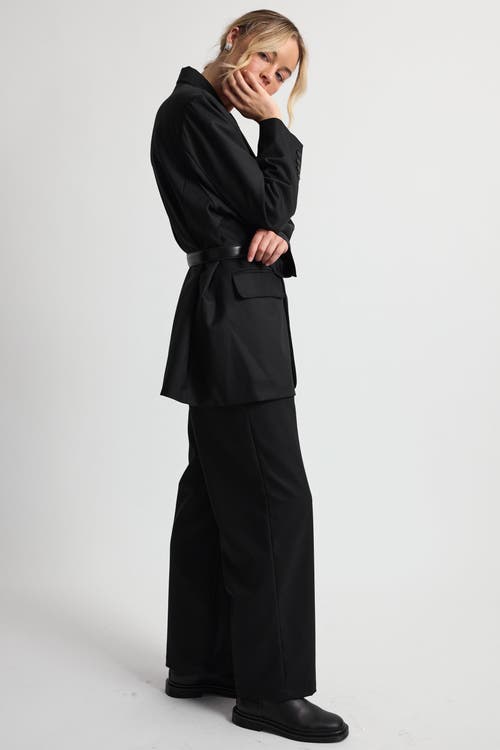 Almina Concept Oversized Double Button Blazer In Black