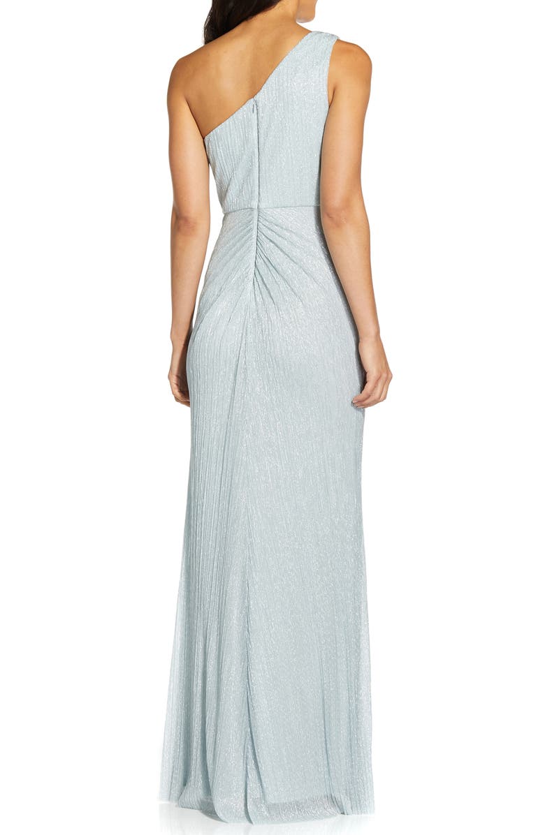Adrianna Papell One-Shoulder Evening Gown, Alternate, color, Dusty Periwinkle