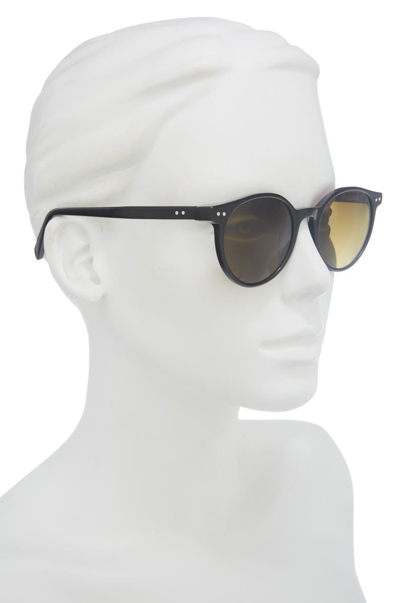 eyebobs Case Closed 50mm Polarized Round Sunglasses, Alternate, color, Black & Horn / Polarized Brown