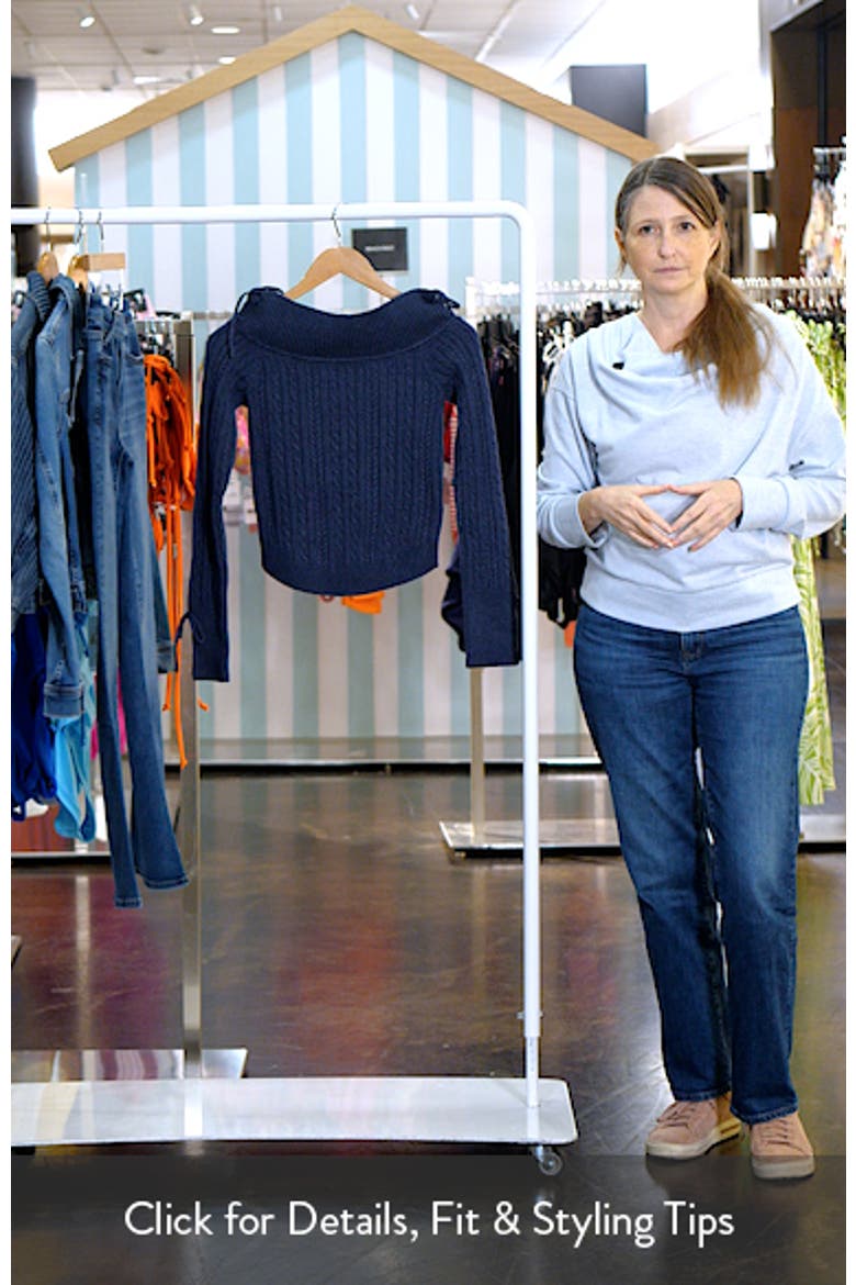 Chase Foldover Off the Shoulder Bow Trim Sweater video