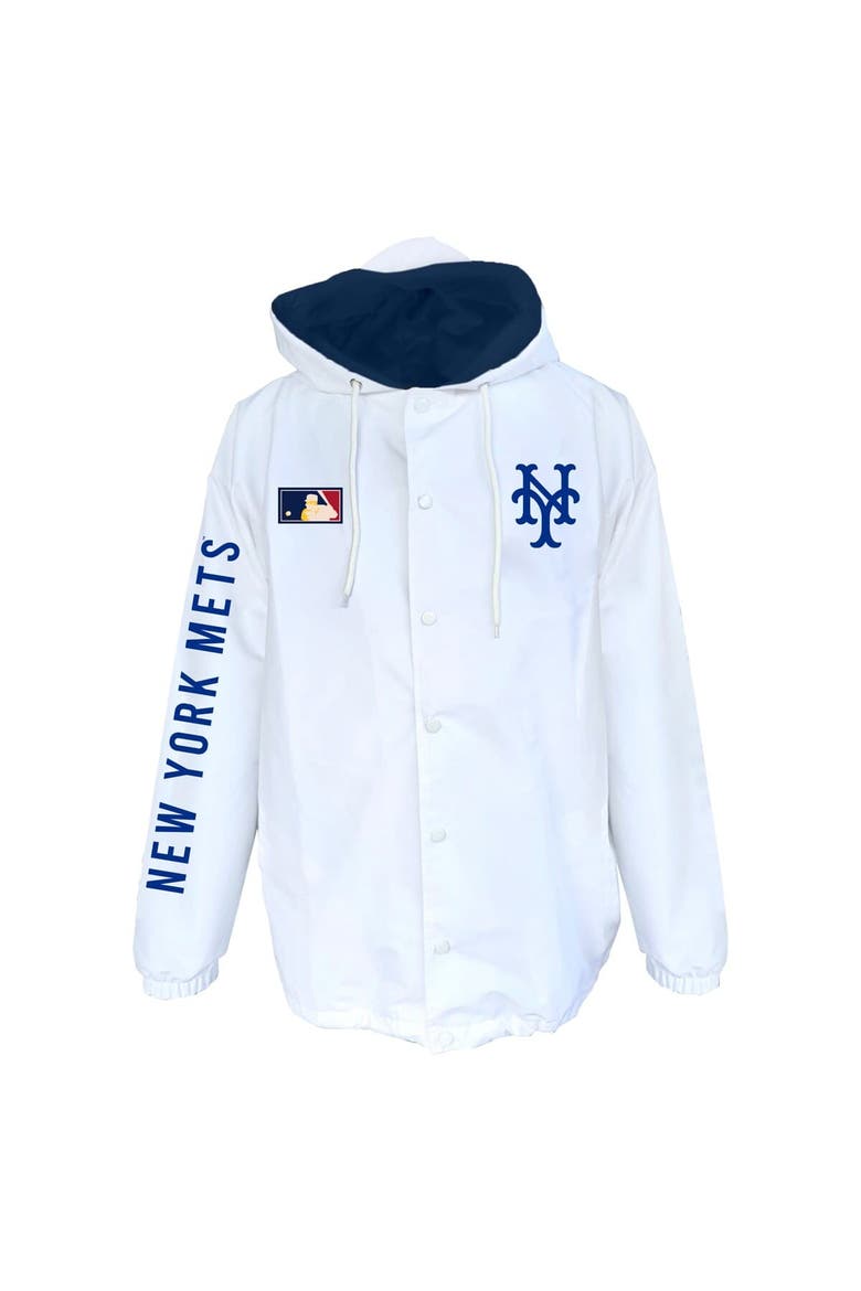 Men's Mitchell & Ness  White New York Mets Big & Tall Full-Snap Hooded Jacket, Alternate, color, White