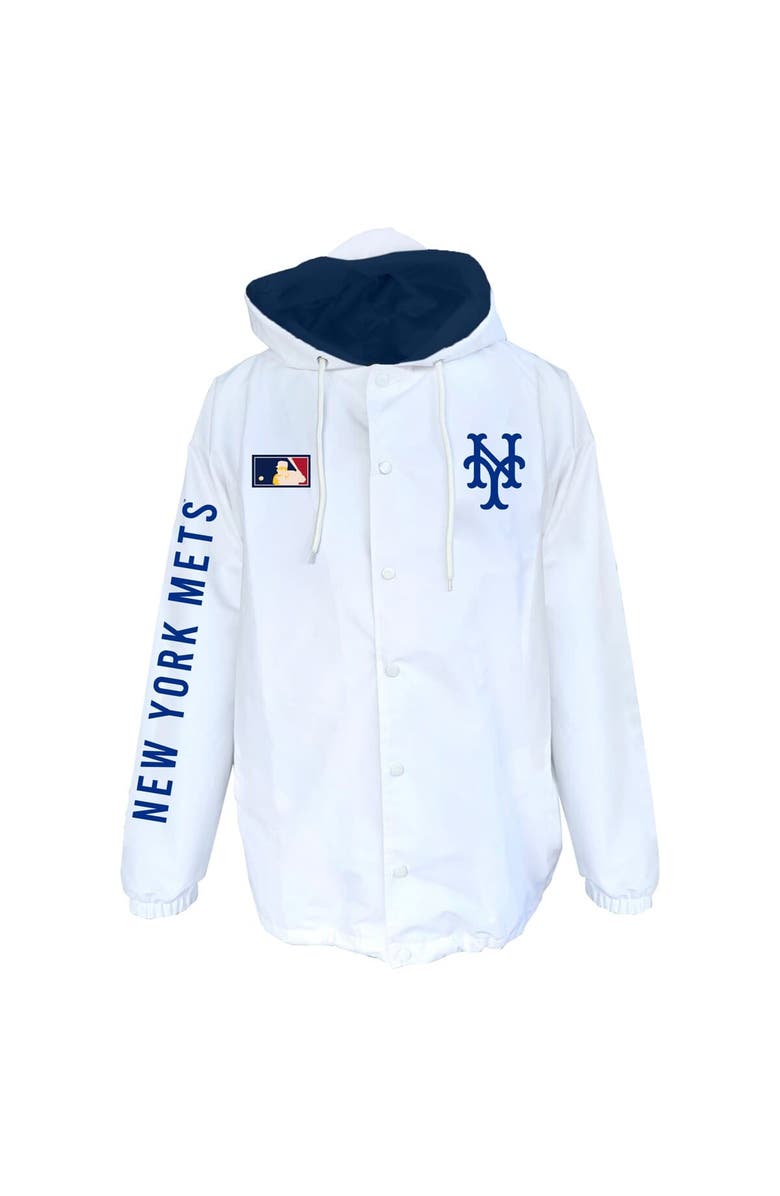 Mitchell & Ness Men's Mitchell & Ness  White New York Mets Big & Tall Full-Snap Hooded Jacket, Alternate, color, White