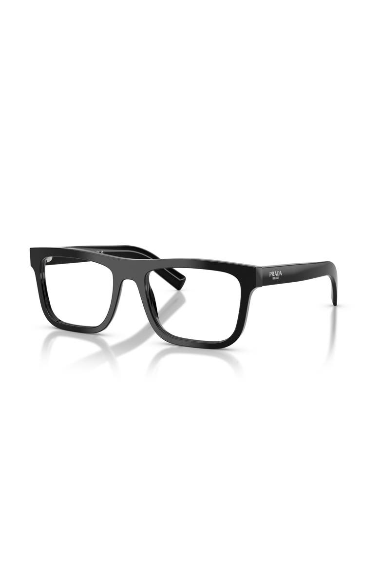 Prada 55mm Rectangle optical glasses, Main, color, Black