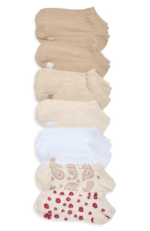10-Pack Tossed Paisley No Show Socks