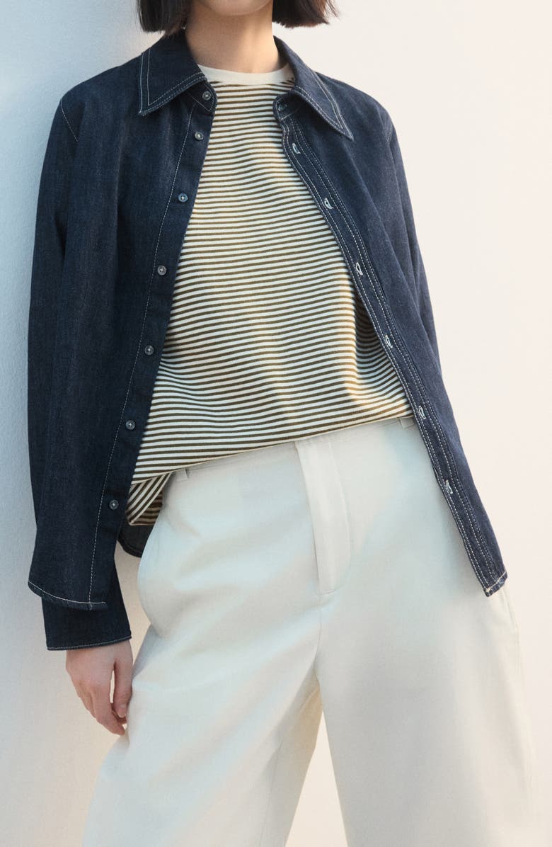 MANGO Straight Leg Cotton Pants, Alternate, color, Ecru