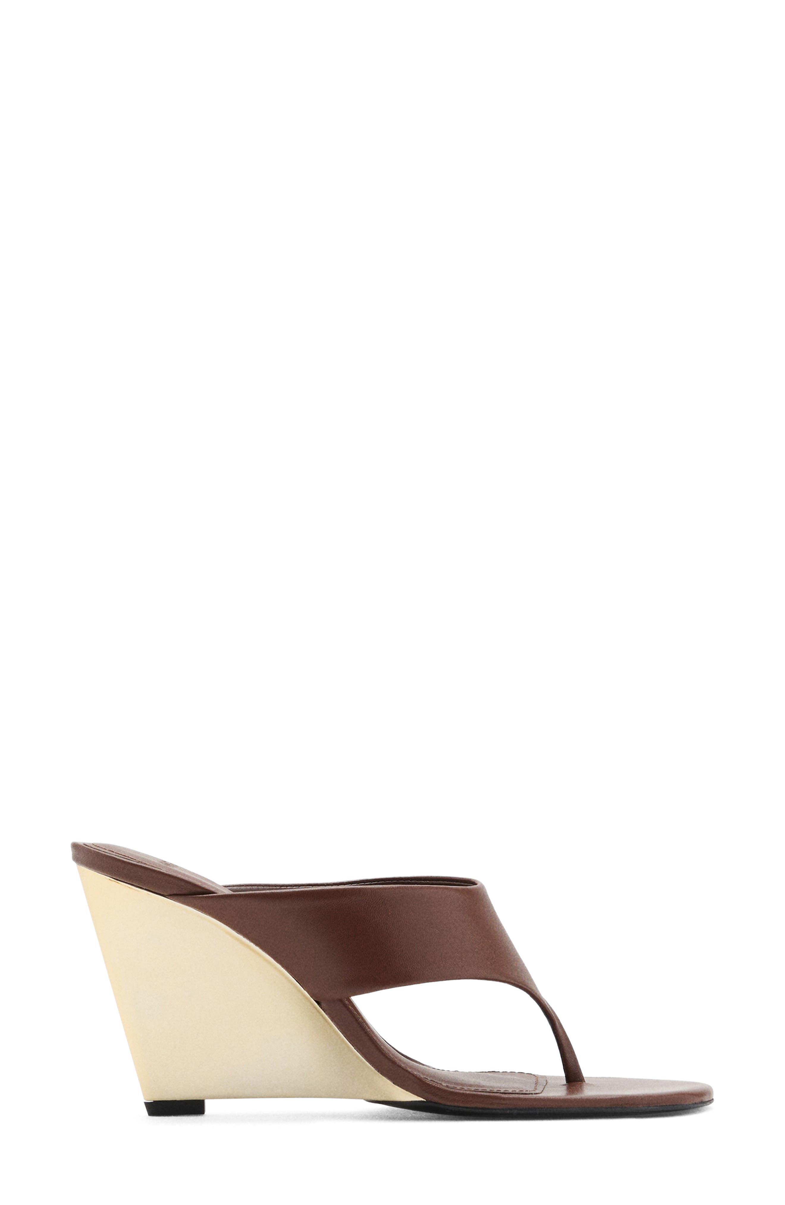 MANGO Wedge Flip Flop, Alternate, color, Chocolate