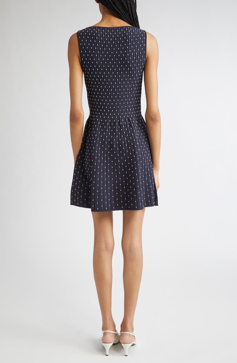 Emporio Armani Dot Sleeveless Fit & Flare Minidress, Alternate, color, Fancy Blue