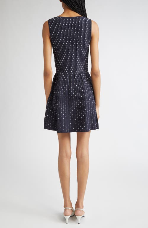 Emporio Armani Dot Sleeveless Fit & Flare Minidress In Blue