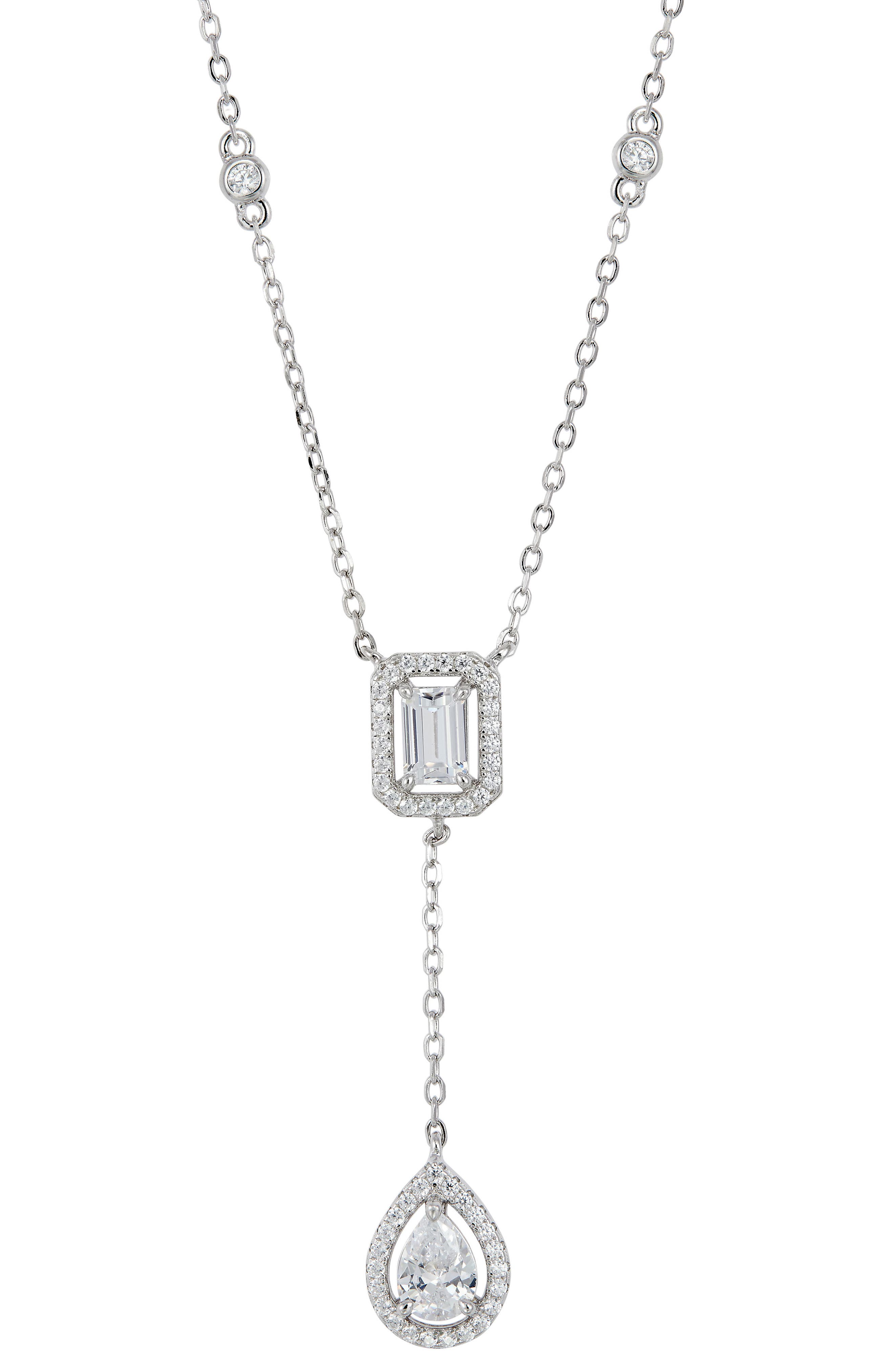 SAVVY CIE JEWELS Mixed Cut Cubic Zirconia Y-Necklace