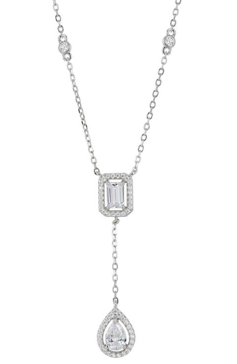 Mixed Cut Cubic Zirconia Y-Necklace