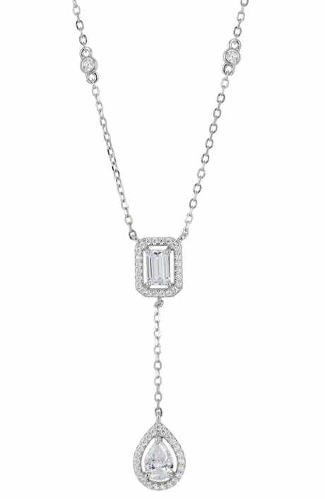 SAVVY CIE JEWELS Mixed Cut Cubic Zirconia Y-Necklace