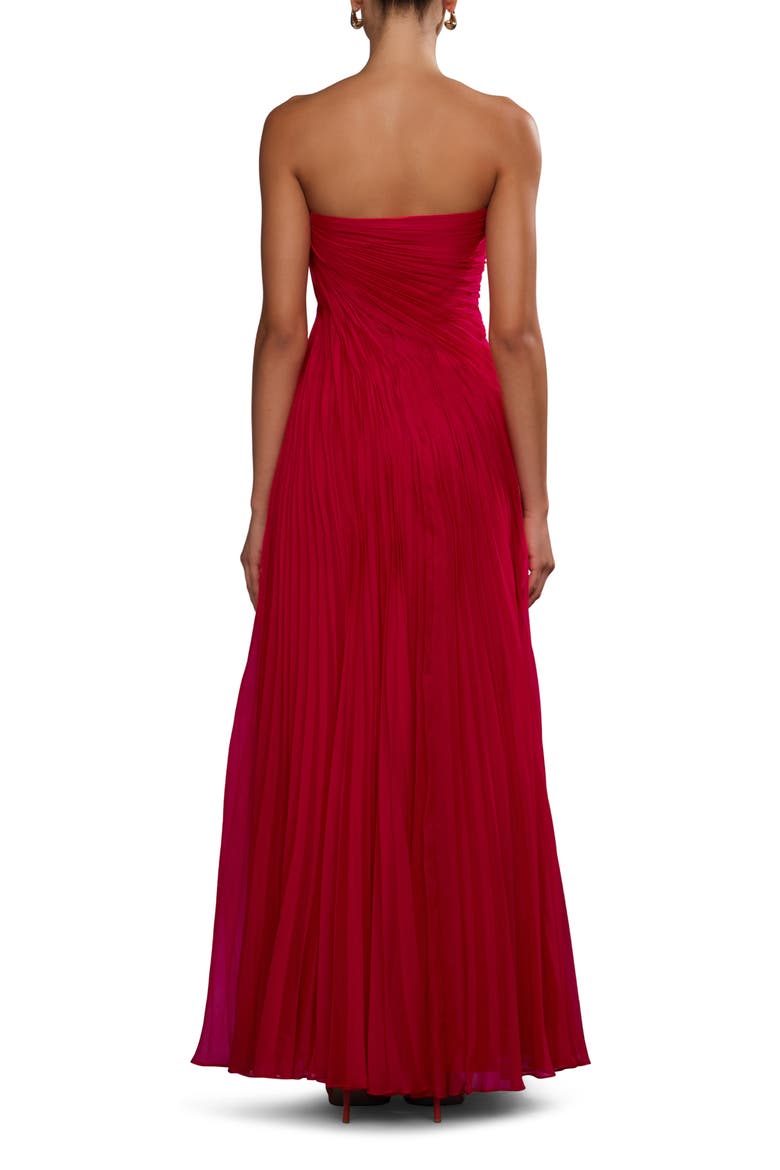 Elea asymmetrical pleated gown, Alternate, color, Solstice Red