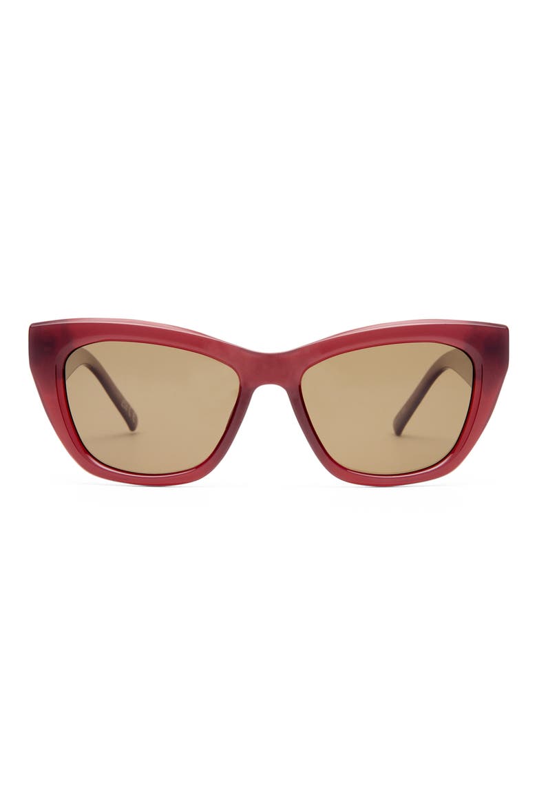 Lumen Polarized 53mm Cat Eye Sunglasses, Main, color, CRANBERRY