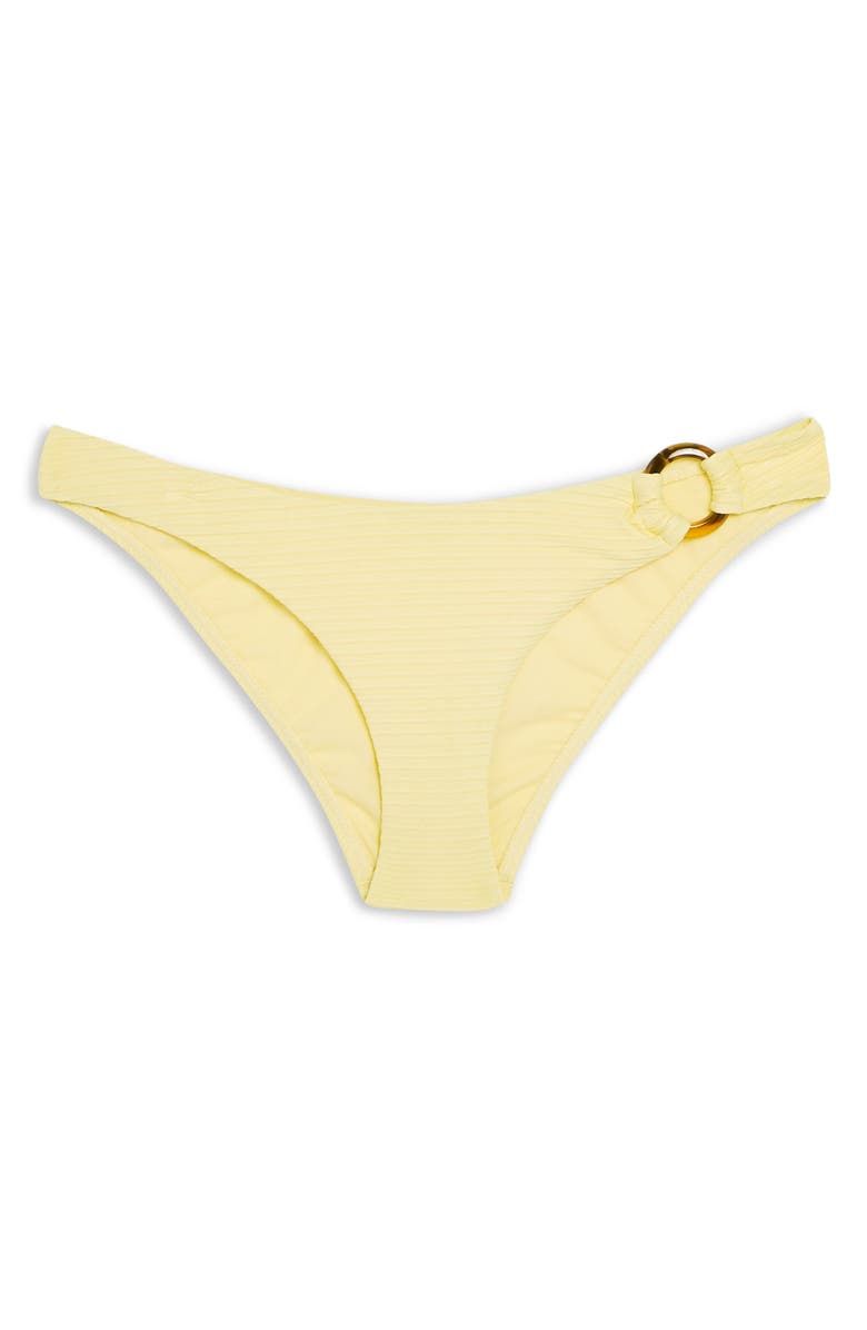 Topshop Tortoise Ring Ribbed Bikini Bottoms, Alternate, color, 