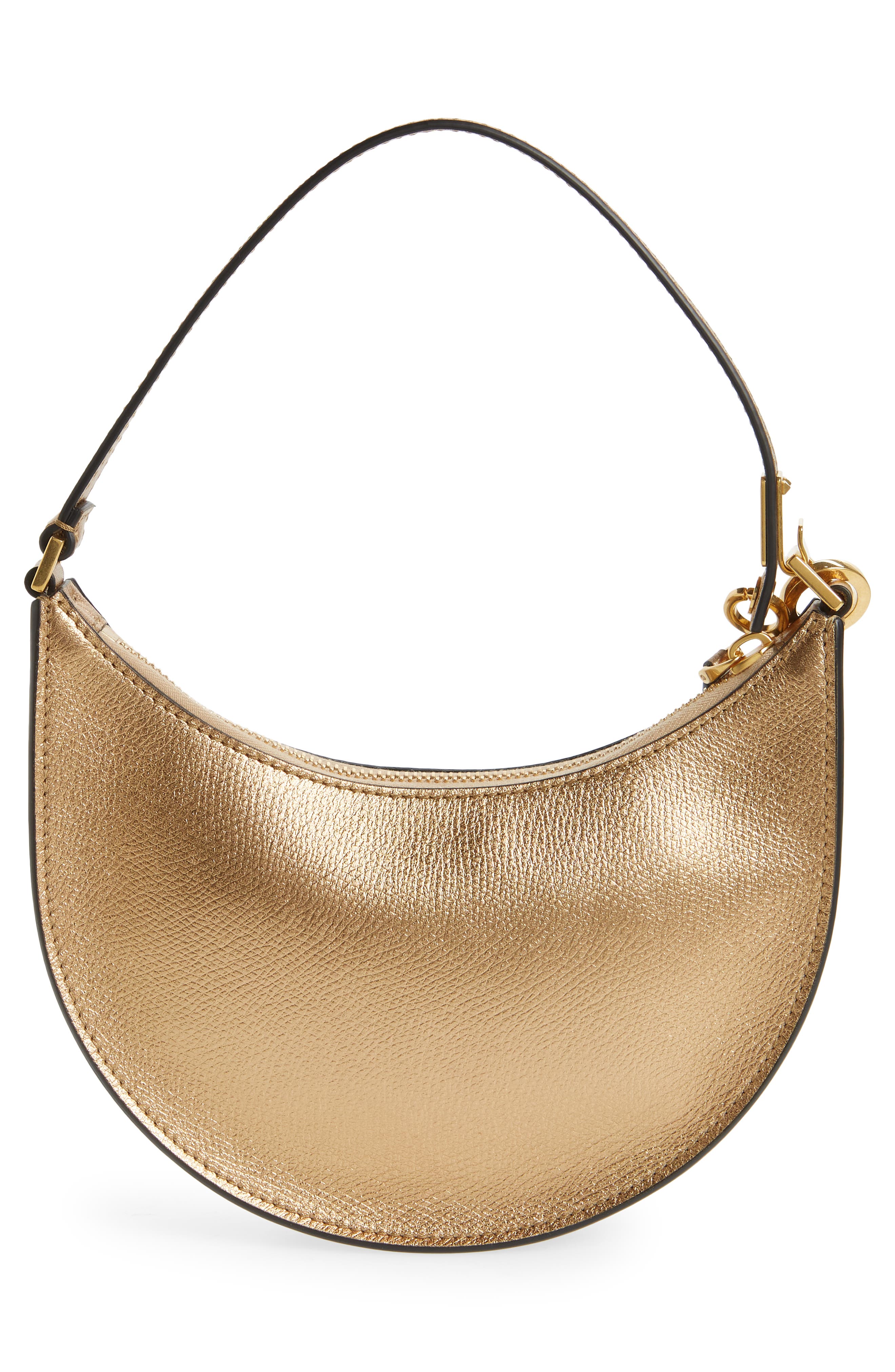 Valentino Garavani Mini VLOGO Metallic Leather Hobo, Alternate, color, 