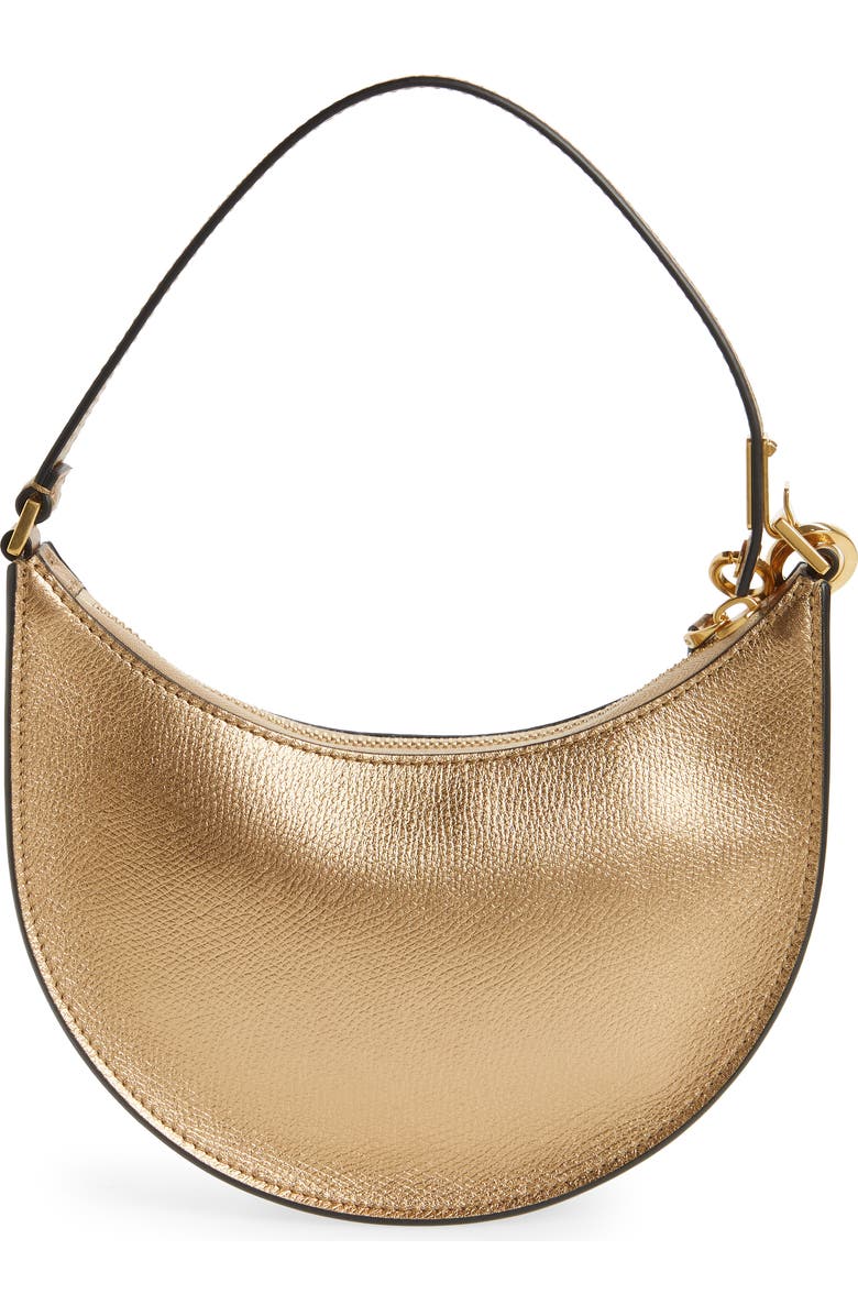 Valentino Garavani Mini VLOGO Metallic Leather Hobo, Alternate, color,
