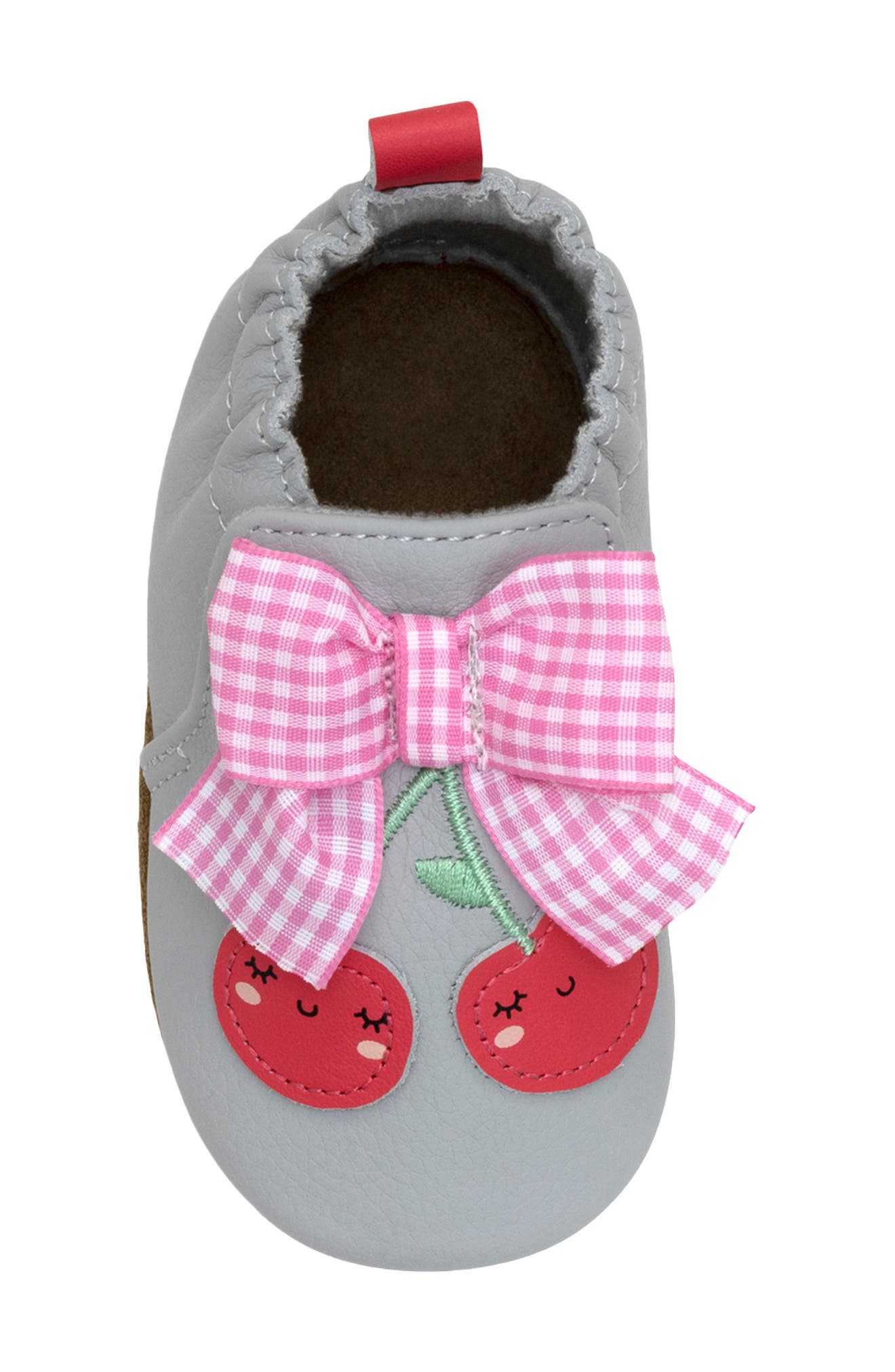Robeez<sup>®</sup> Cherry Cute Crib Shoe, Alternate, color, Grey