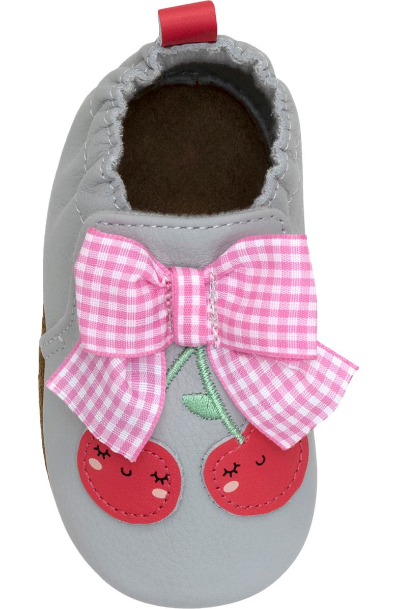 Robeez<sup>®</sup> Cherry Cute Crib Shoe, Alternate, color, Grey