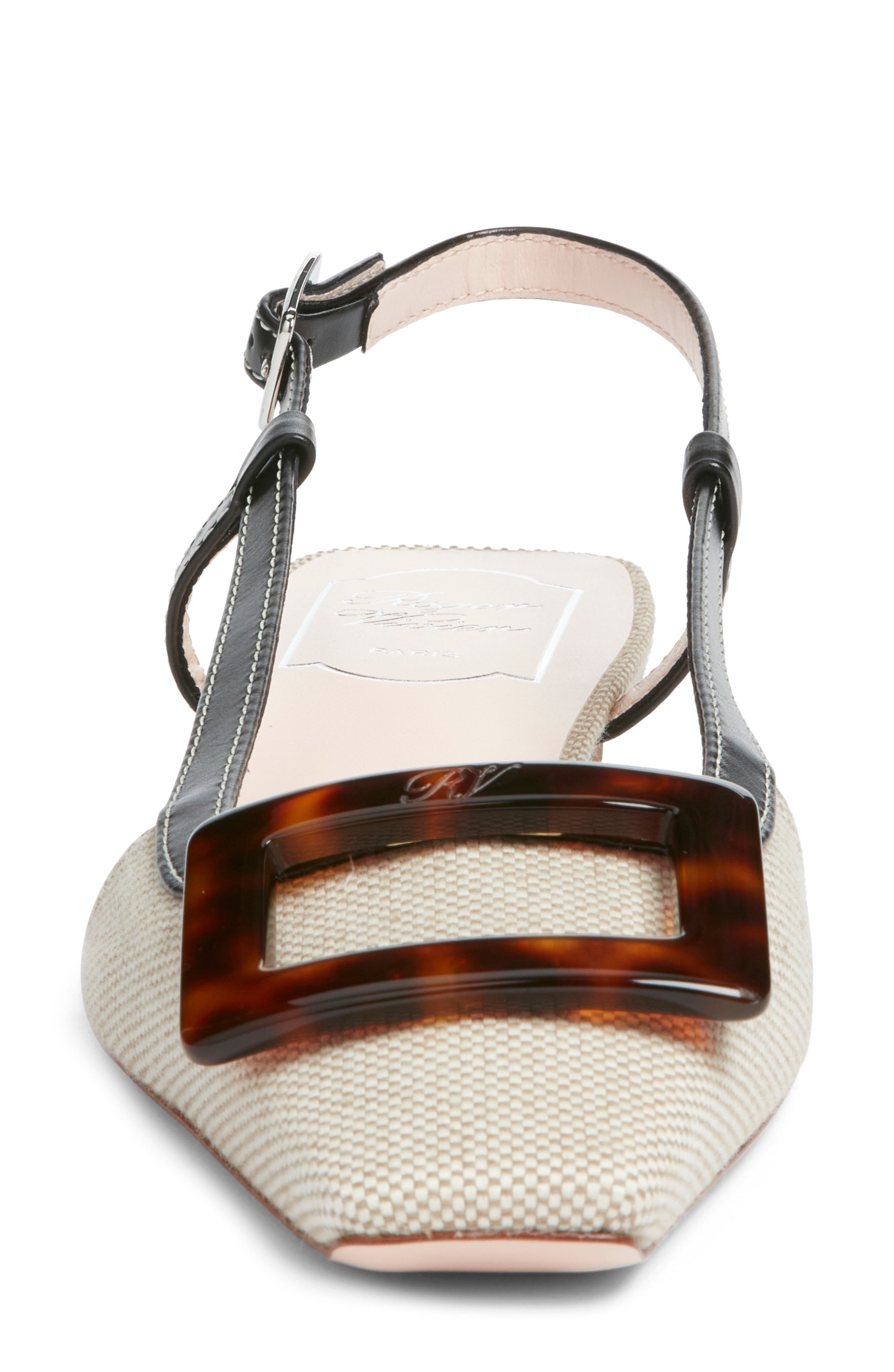 Roger Vivier Belle Vivier Slingback Ballerina Slingback Flat, Alternate, color, Daino/ Nero