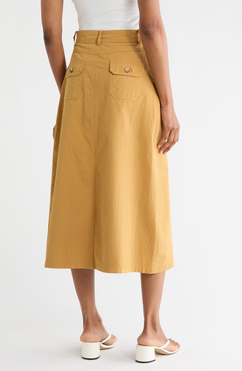 FRNCH Pinar Button Front Cotton Skirt, Alternate, color, Beige
