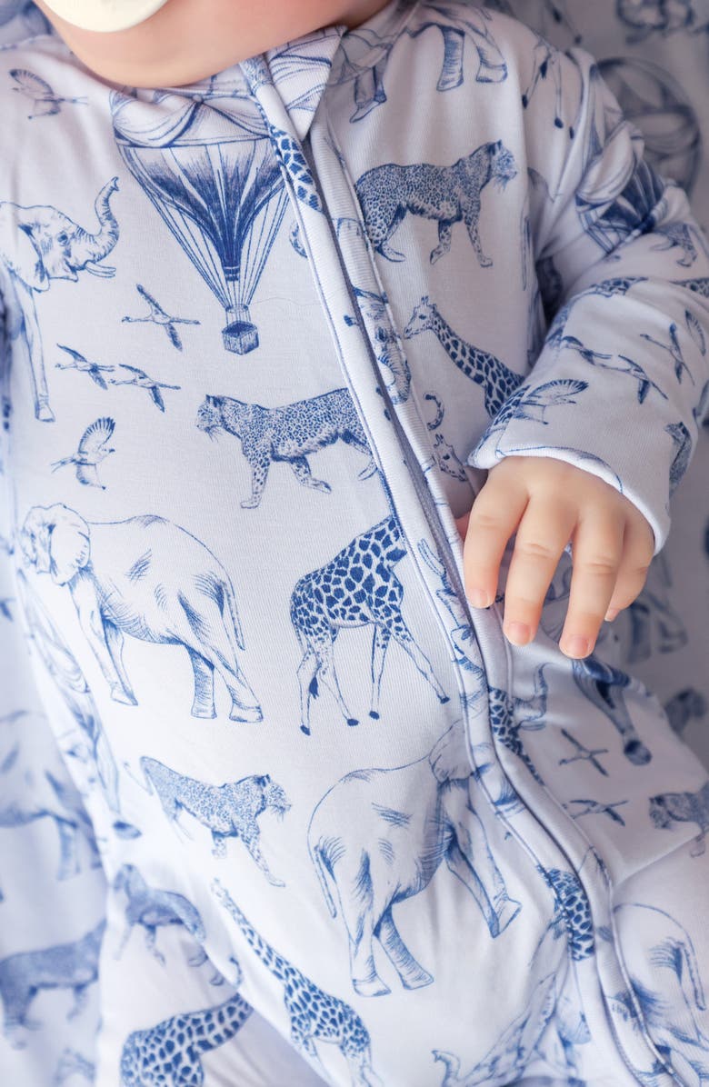 Posh Peanut Front Zip Footie, Alternate, color, Blue