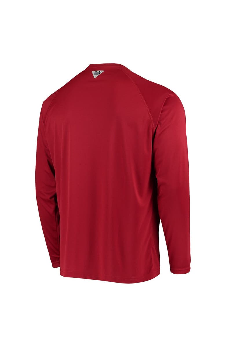 Columbia Men's Columbia Cardinal Arkansas Razorbacks Terminal Tackle Omni-Shade Raglan Long Sleeve T-Shirt, Alternate, color, Cardinal