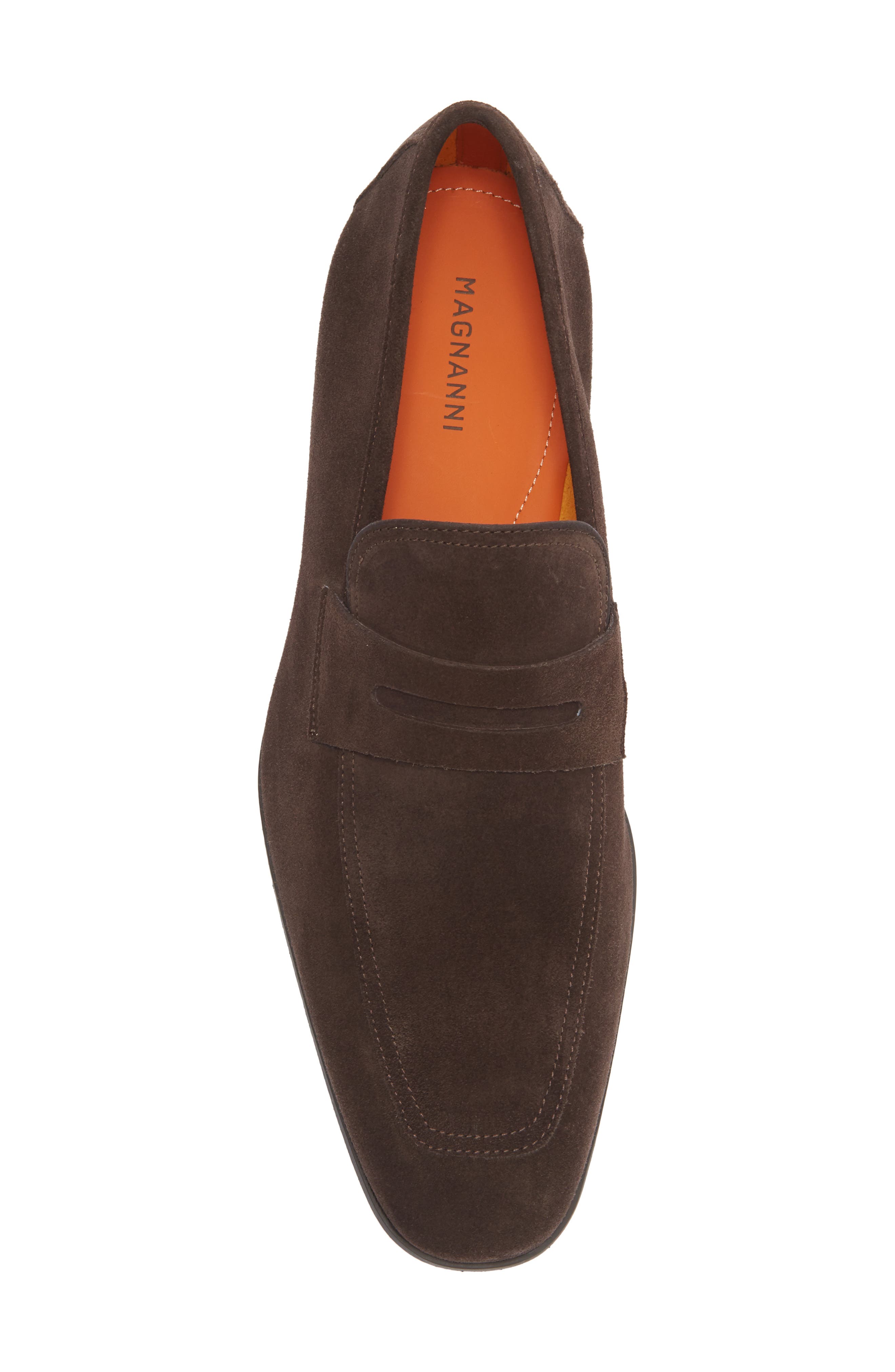 Vince Leather Penny Loafer, Alternate, color, BROWN SUEDE
