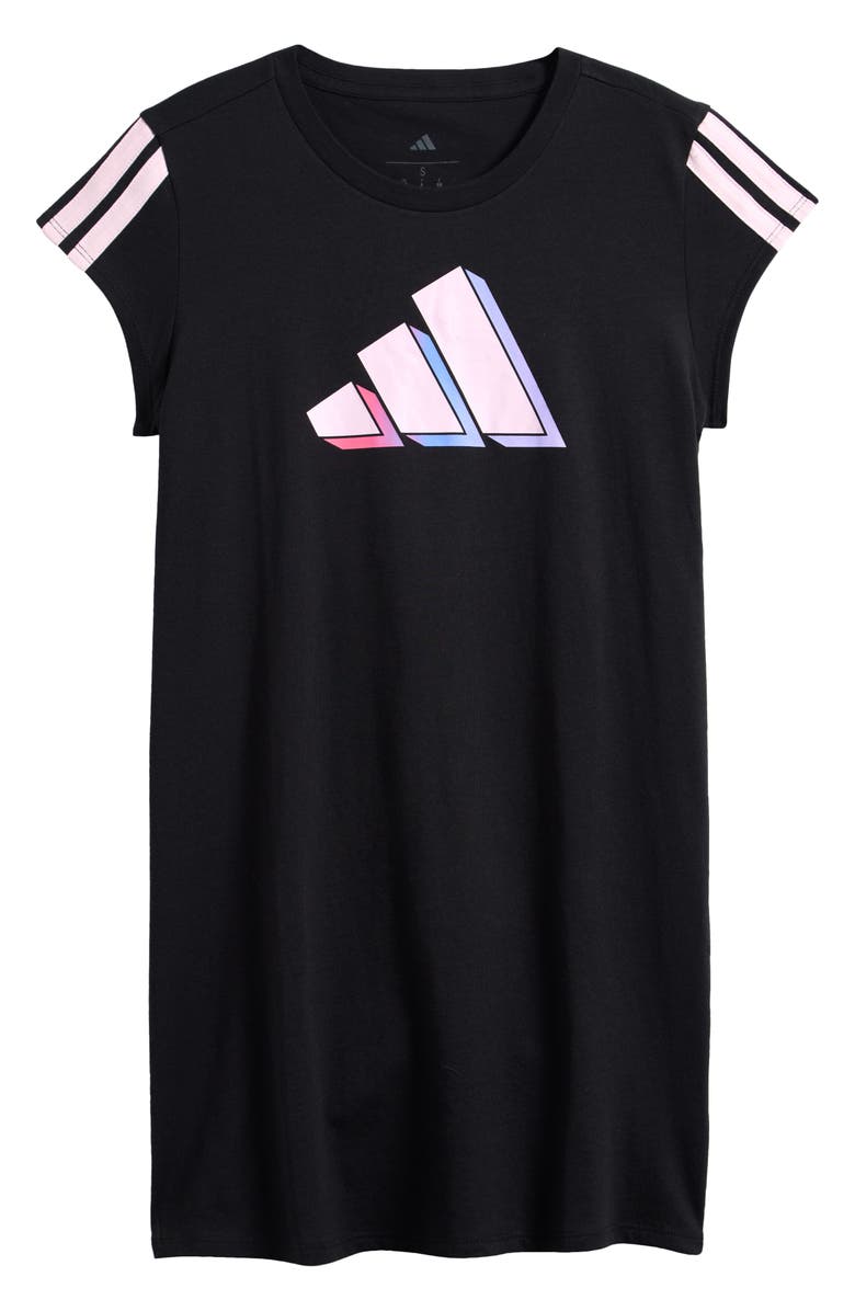 adidas Kids' Stripe T-Shirt Dress, Main, color, 
