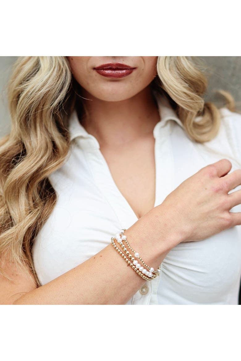 Savannah Freshwater Pearl Bracelet Stack, Alternate, color, White
