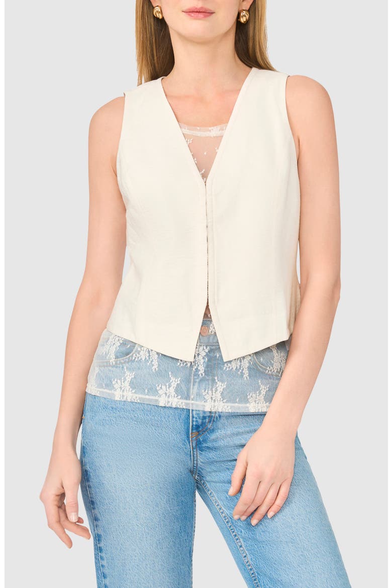 Vest with Lace Tank Underlay, Main, color, JET STREAM