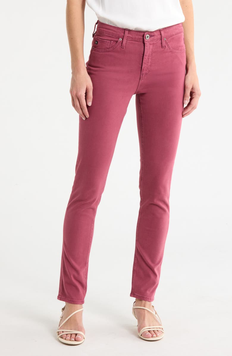 AG The Prima Skinny Jeans, Main, color, Hi-White Twilight Magenta