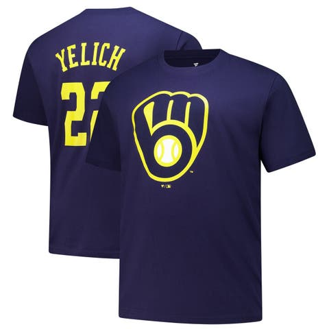 Men's Profile Christian Yelich Navy Milwaukee Brewers Big & Tall Player Name & Number T-Shirt