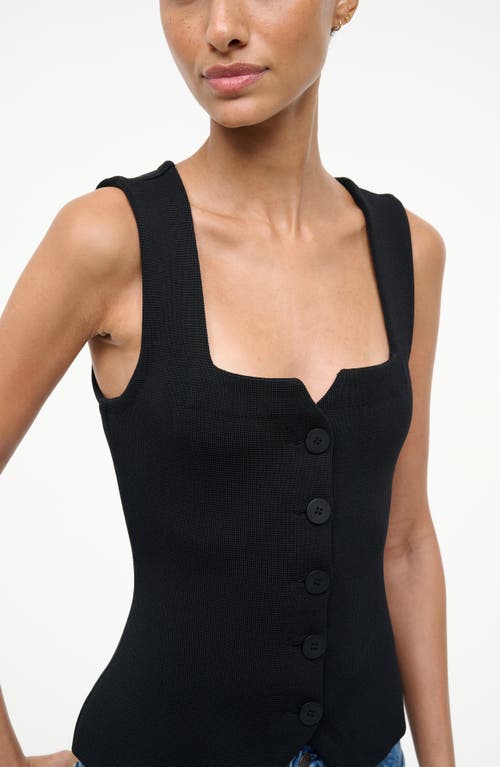 Staud Marisa Square Neck Top In Black