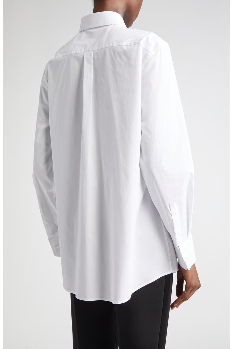 Cordonetto Lace Detail Poplin Button-Up Shirt, Alternate, color, W0800 BIANCO OTTICO