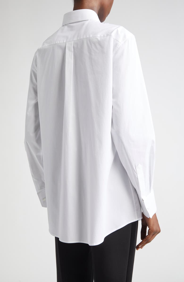Dolce&Gabbana Cordonetto Lace Detail Poplin Button-Up Shirt, Alternate, color, W0800 Bianco Ottico