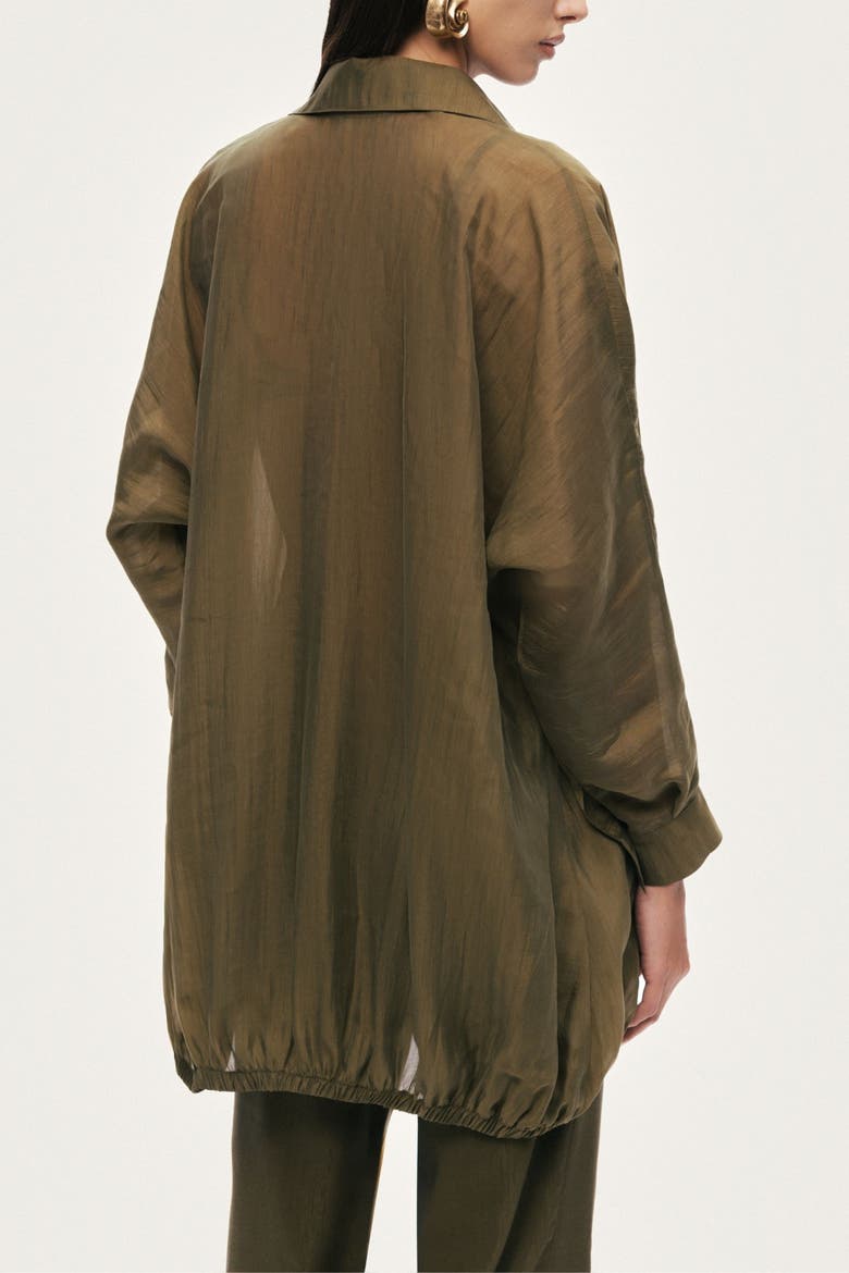 Fluid Open-Front Shirt, Alternate, color, Khaki