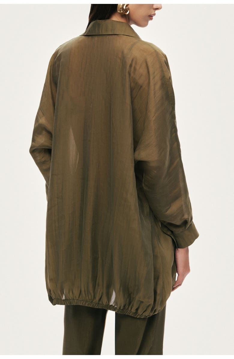 Nocturne Fluid Open-Front Shirt, Alternate, color, Khaki