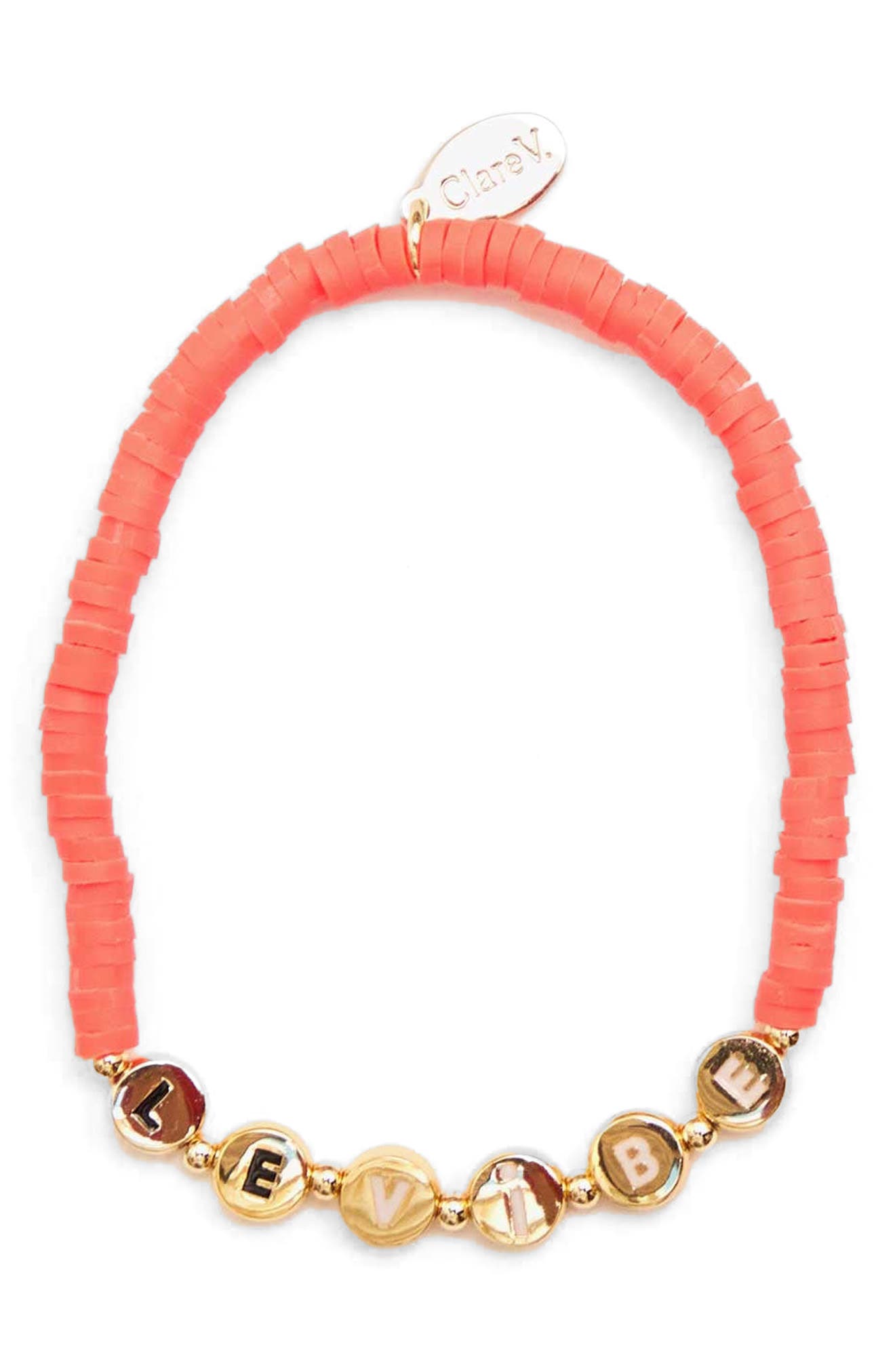 Clare V. Beaded Disc Stretch Bracelet