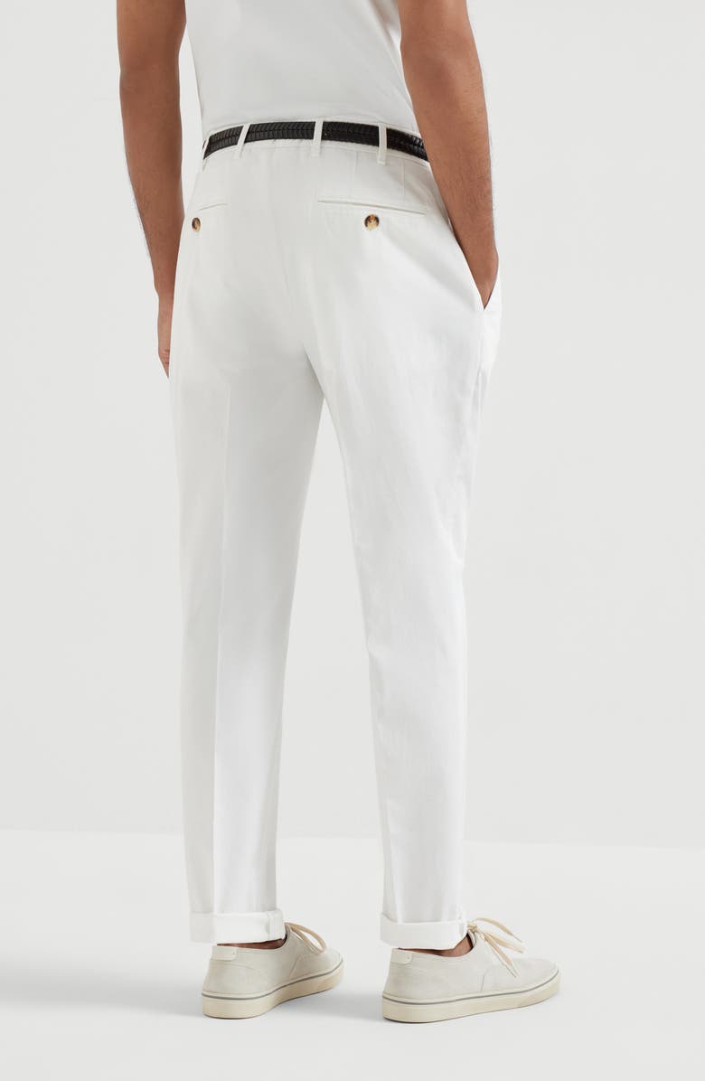 Brunello Cucinelli Comfort gabardine trousers, Alternate, color, Snow