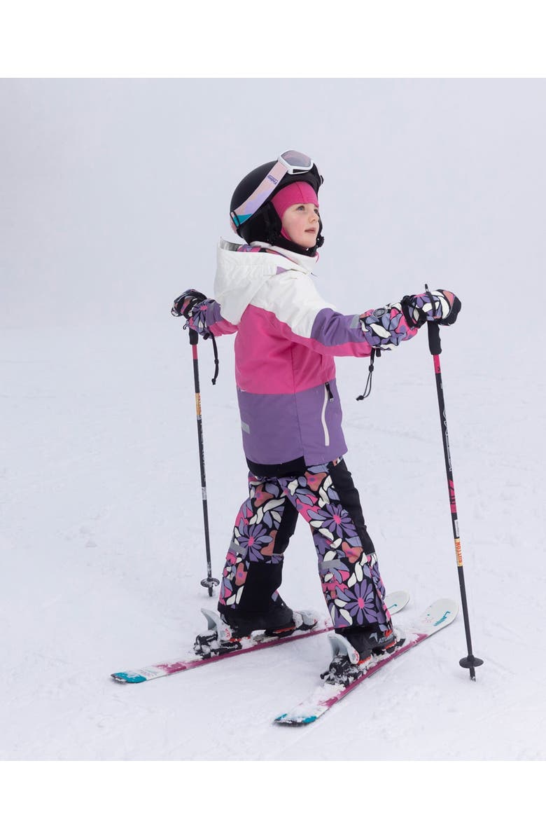 Deux par Deux Two-Piece Teknik Snowsuit Retro Flower, Alternate, color, Black