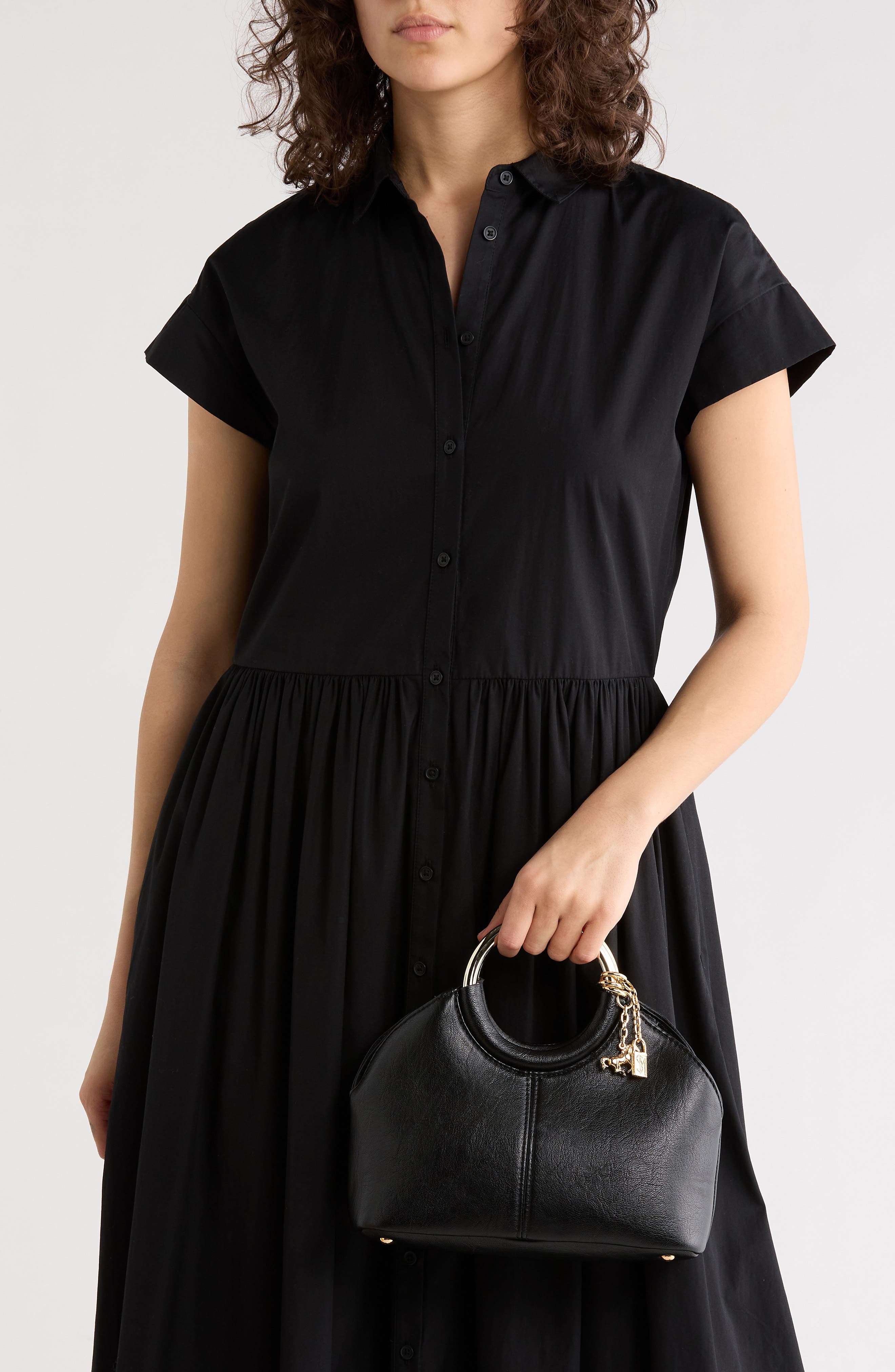 Steve Madden Gwenie Faux Leather Handbag, Alternate, color, Black