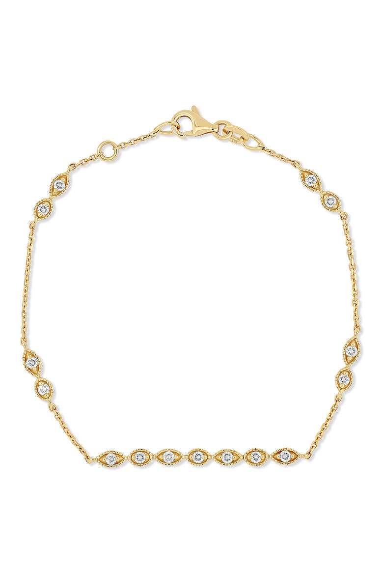 Mykonos 18k Gold Diamond Bar Line Bracelet, Main, color, 18KY