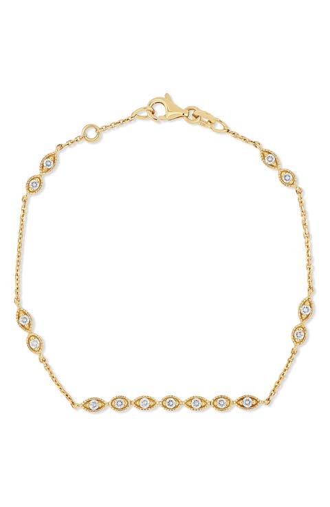 Mykonos 18k Gold Diamond Bar Line Bracelet
