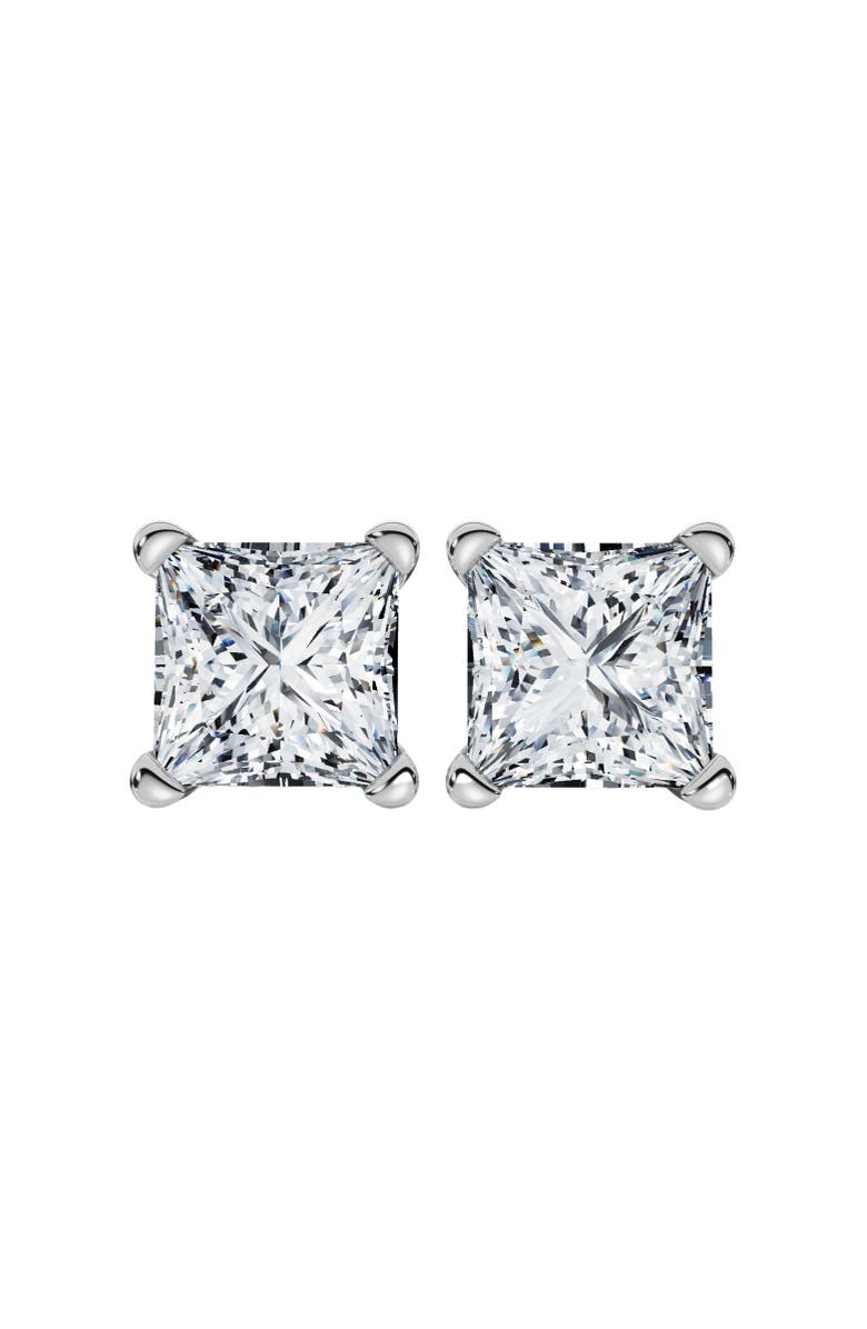 Bliss Diamond Certified 4Ct Princess Cut Martini Studs 14k Gold Lab Grown, Main, color, 14K White Gold